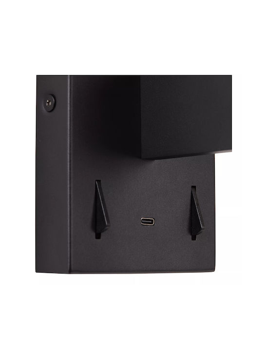 Lucide Lightning Finan Осветително тяло За стена с USB порт Черен