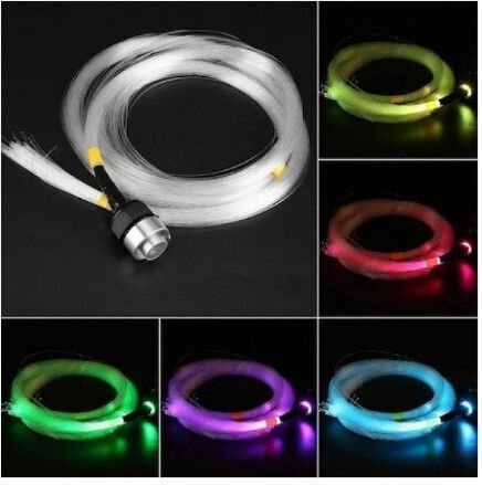Kit Fibra Optică LED RGB pentru Tavan Idealstore Telecomandă Sursă de Alimentare 0,75mm 295 Fire 3 Metri 12V Control Wireless Bluetooth Aplicație iOS Android