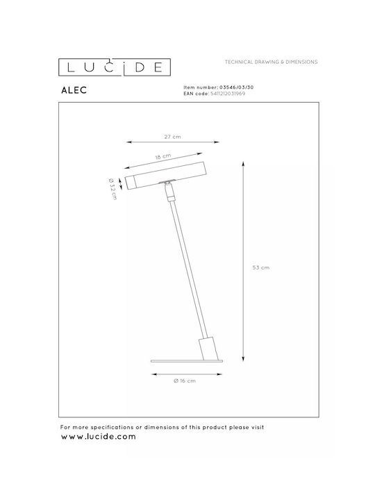 Lucide Lightning Διακοσμητικό Φωτιστικό Θερμό Λευκό 2700K