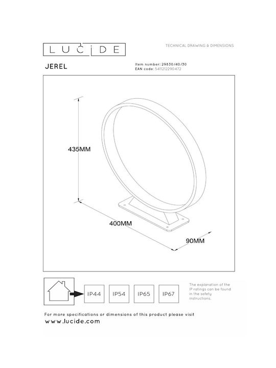 Lucide Lightning Διακοσμητικό Φωτιστικό Jerel LED Θερμό Λευκό 3000K 40x40εκ.