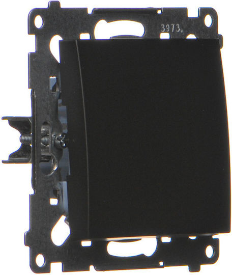 Kontakt-Simon Recessed Wall Switch Lighting One-Way without Frame Black
