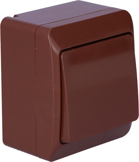 Elektro Plast Waterproof Wall Switch Single with Brown Frame