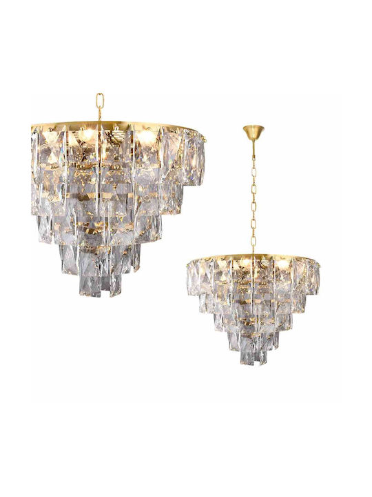 Eko Light Πολυέλαιος με Κρύσταλλα Χρυσός Eko Light Πολυέλαιος με Κρύσταλλα Χρυσός