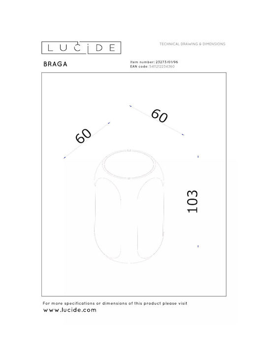Lucide Lightning Braga Μονό Σποτ με Ντουί GU10 σε Καφέ Χρώμα