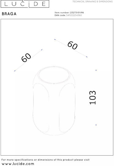 Lucide Lightning Braga Μονό Σποτ με Ντουί GU10 σε Καφέ Χρώμα