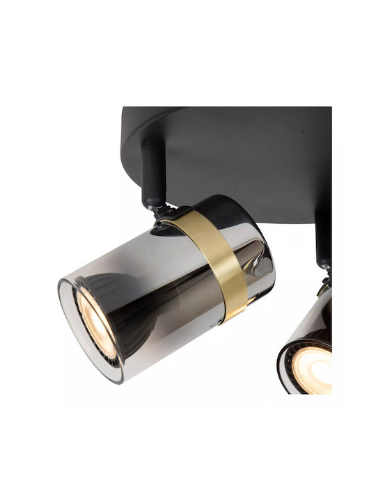 Lucide Lightning Upton Τριπλό Σποτ με Ντουί GU10 σε Γκρι Χρώμα