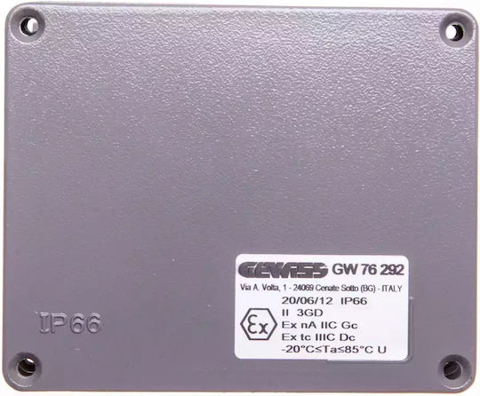 Gewiss Elektrisches Gehäuse für Außenmontage Wasserdicht IP66 in Gray Farbe