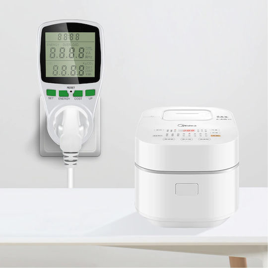 Energy Meter Socket Idealstore Saveenergy Digital Energy Consumption Setting Cost Kwh Setting Consumption Monitoring Large Display Energy Consumption Scheduling Maximum Power 3680 W Color White