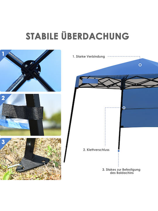 Costway Gazebo Grădină Albastru x2.1m