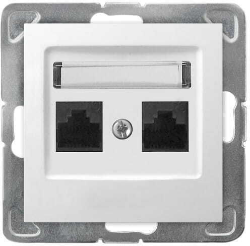 Ospel Doppelte Netzwerksteckdose RJ45 Ohne Rahmen in Weiß Farbe GPK-2Y K M 00