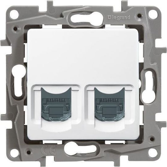 Legrand Niloe Doppelter Netzwerksteckdose RJ45 Ohne Rahmen Typ Cat6 In Weiß Farbe 664776