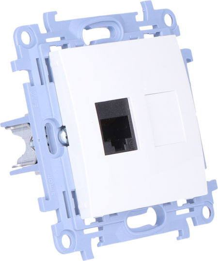 Kontakt-Simon Single Network Socket RJ45 Without Frame in White Color C61.01/11