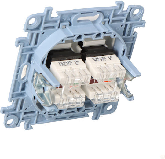 Kontakt-Simon Double Network Socket RJ45 Without Frame in White Color C62.01/11