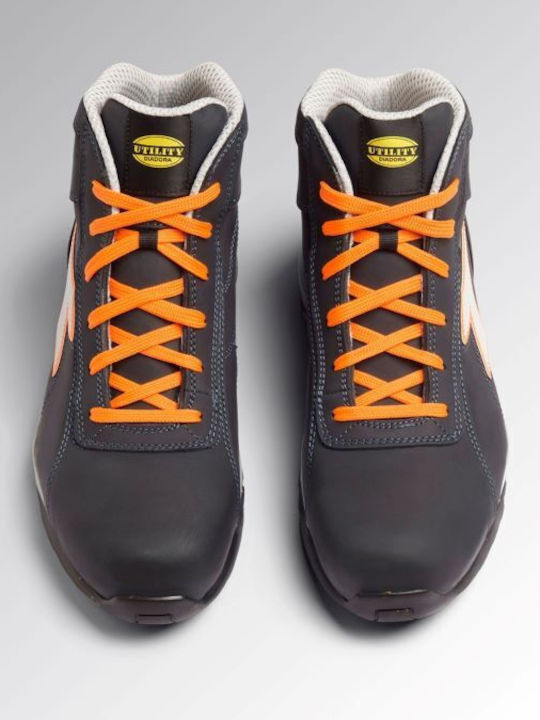 Utility Diadora Waterproof Safety Boot Dark Navy Orange Fluo Glove Mds Mid S3s Fo Hro Sr En Iso 20345:2022 181134