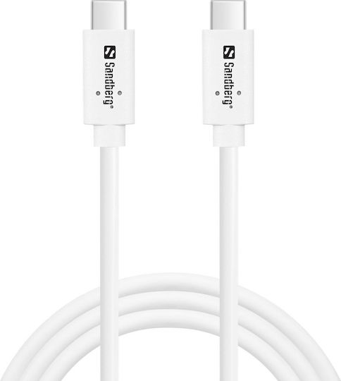 Sandberg USB 3.1 Kabel USB-C männlich - USB-C 100W Weiß 1m (136-53)