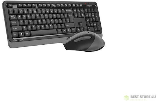 A4Tech FStyler Ασύρματο Σετ Πληκτρολόγιο & Ποντίκι Αγγλικό US Γκρι