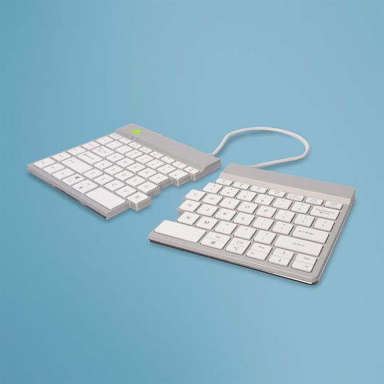 R-Go Tools Split Fără fir Bluetooth Doar tastatura Engleză Internațională Alb