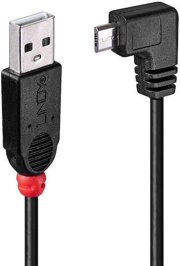 Lindy Regular USB 2.0 to micro USB Cable Μαύρο 2m (31977)