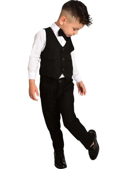 TakTakBaby Baptism Suit with Vest for Boys Black 5 Pieces