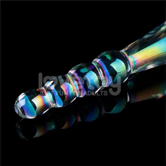 Glow In The Dark Glass Dildo Twilight Gleam Rising Ripples (έως 18 Δόσεις)