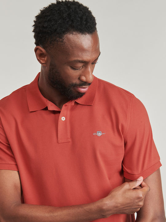 Polo Short Sleeve Blouse Brick Red