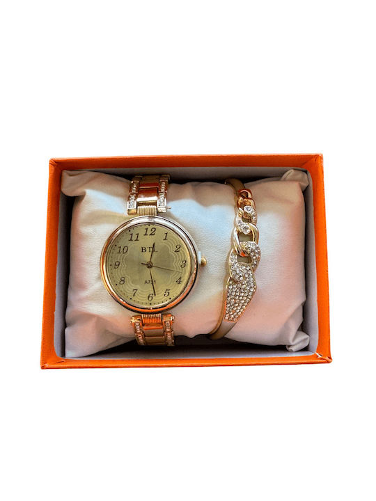 BTL Ceas de Damă cu Rose Gold Brățară Metalică