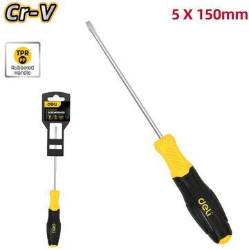 Deli Magnetic Long Screwdriver Straight Size 5x150mm