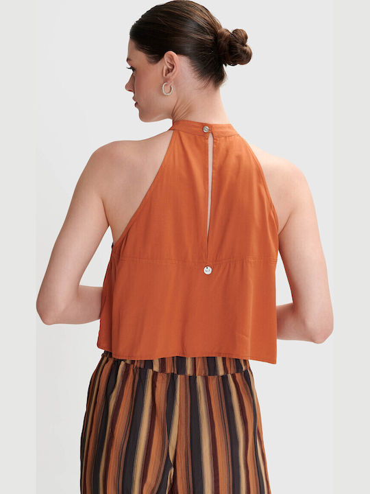 Women's Blouse Sleeveless Orange