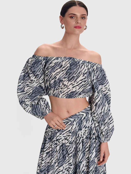 Γυναικείο Crop Top Βαμβακερό Λευκό