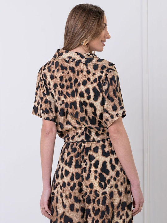 Women's Long Sleeve Shirt Tiger, Brown