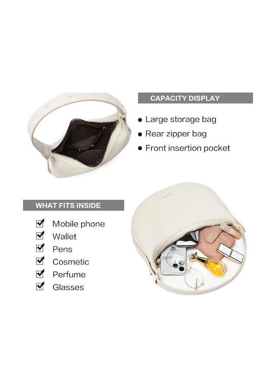 Leder Damentasche Tote Handtasche Ecru