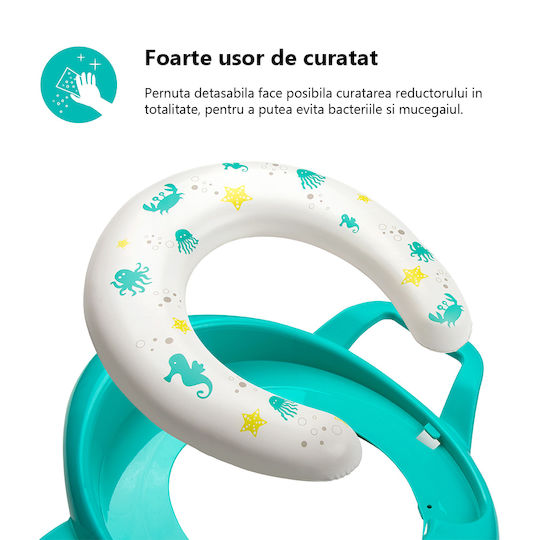 Bbluv Toddler Toilet Seat with Handles and Blue Cushion