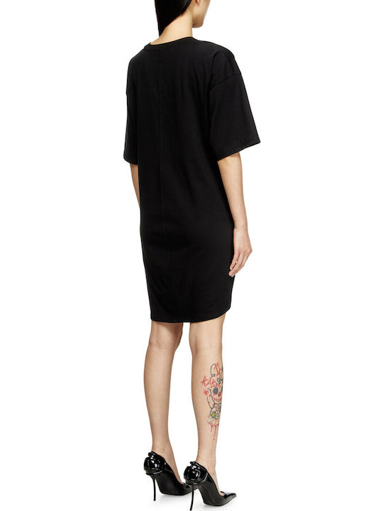 Mini Evening Dress Drape Black
