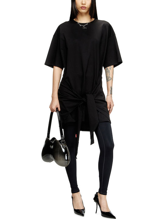 Mini Evening Dress Drape Black