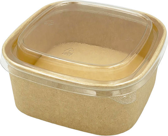 Σκεύος Φαγητού Kraft Τετράγωνο 500ml 50τμχ