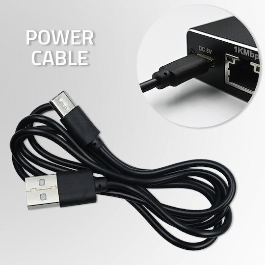 Разпределител Qoltec Сплитер Мини Суич 1x2 Порт RJ45 1000Mbps USB-C Алуминий