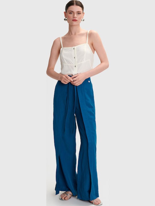 Femei Din material textil Pantaloni Albastră