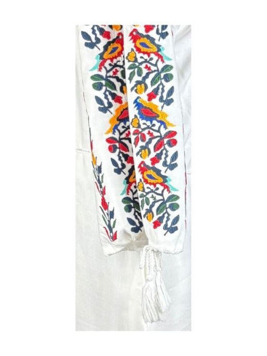 Καλοκαιρινό Midi Φόρεμα White, Yellow