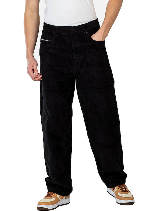 Παντελόνι Ελαστικό σε Baggy Γραμμή Μαύρο
