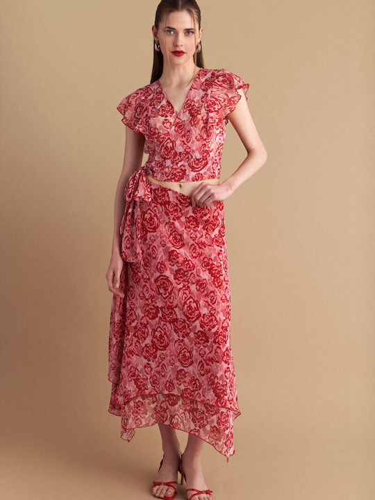 Midi Φούστα Floral Multicolor