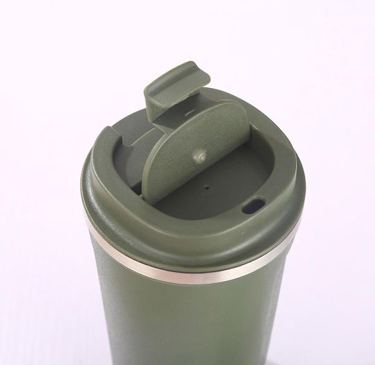 Uncle George Ποτήρι Θερμός Ανοξείδωτο / Αλουμίνιο BPA Free 510ml Επιστόμιο Χακί με Επιστόμιο