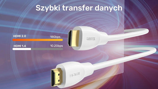 Unitek HDMI 2.0 Premium High Speed 4K 60Hz HDR Kabel HDMI-Stecker - HDMI-Stecker 1m Weiß