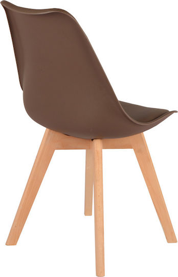 Gaston Dining Room Polypropylene Chair Brown Shade 43x51x75cm