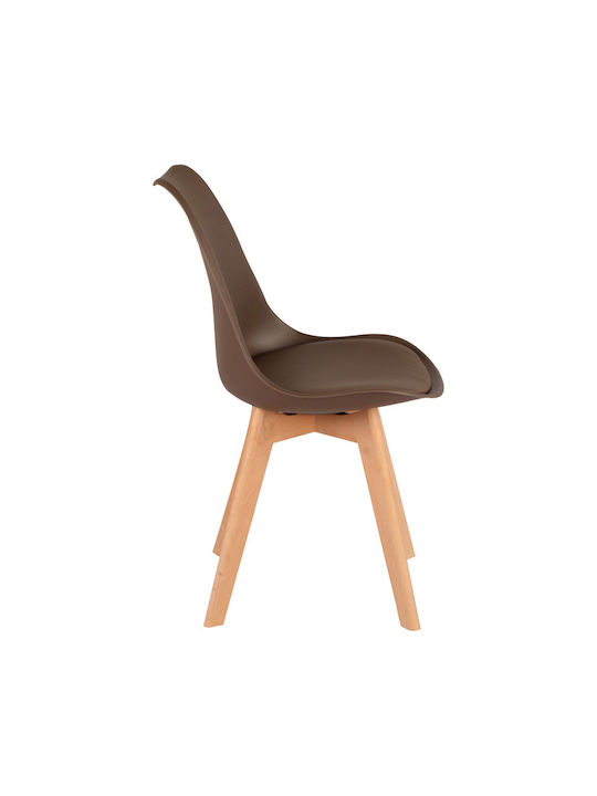 Gaston Dining Room Polypropylene Chair Brown Shade 43x51x75cm