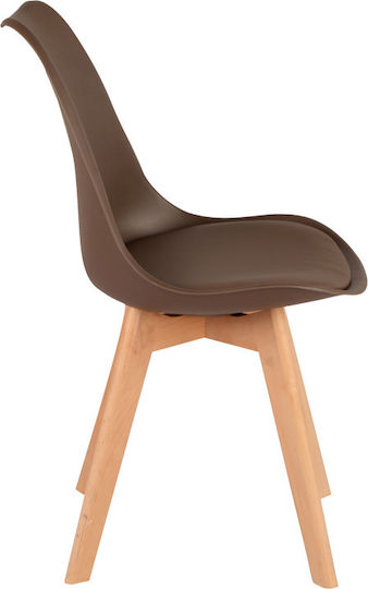 Gaston Dining Room Polypropylene Chair Brown Shade 43x51x75cm