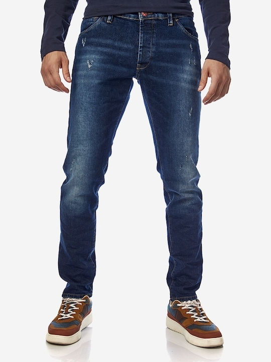 Herren Jeanshose Elastisch mit Slim Passform Blau