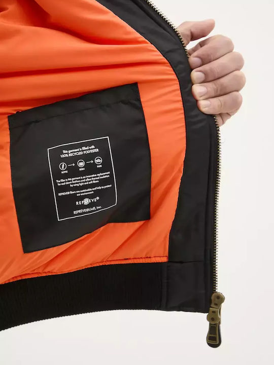 Jacke Bomber Wasserdicht und Winddicht Black