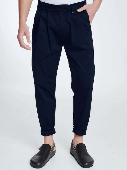 Pantaloni Elastic cu Croială Normală Albastru