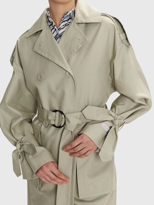 Women's Green Trench Coat