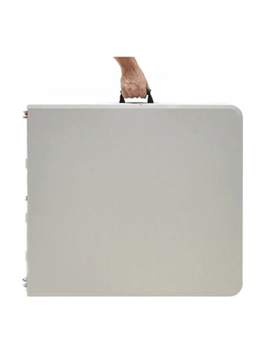 Plastic Catering Outdoor Foldable Table with Metal Frame White 120x60x74cm